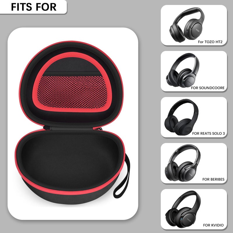 Comecase Headphone Case for Picun B8 P26/ for Beats Solo 4, Studio Pro, Solo3, Studio3 On-Ear Headphones More Foldable Bluetooth Wireless Headset (Extra Large) - Black - Image 2